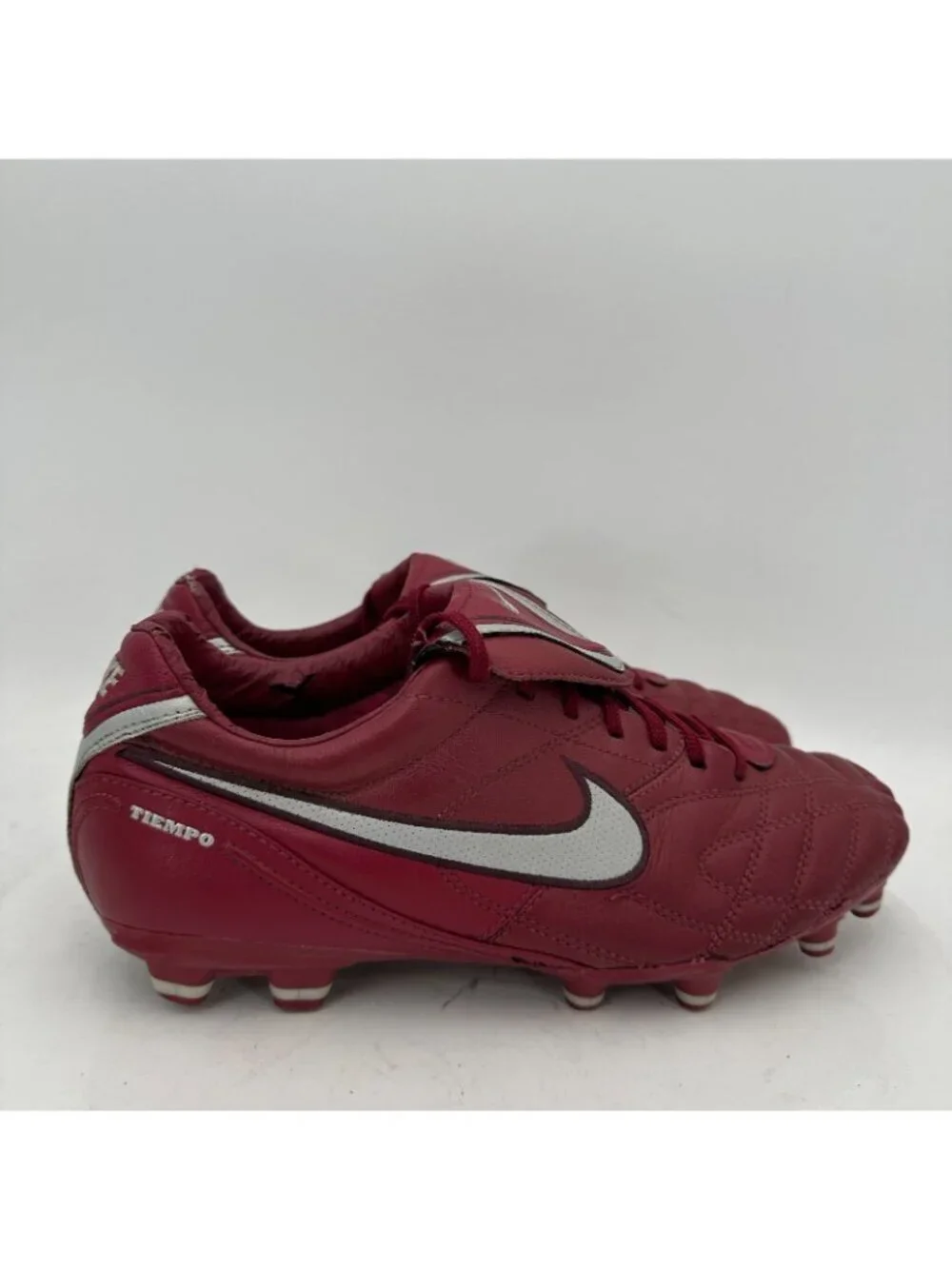 Nike Tiempo Mystic III Men Sz 9 366180-606 Burgundy Platinum Football Cleat Shoe